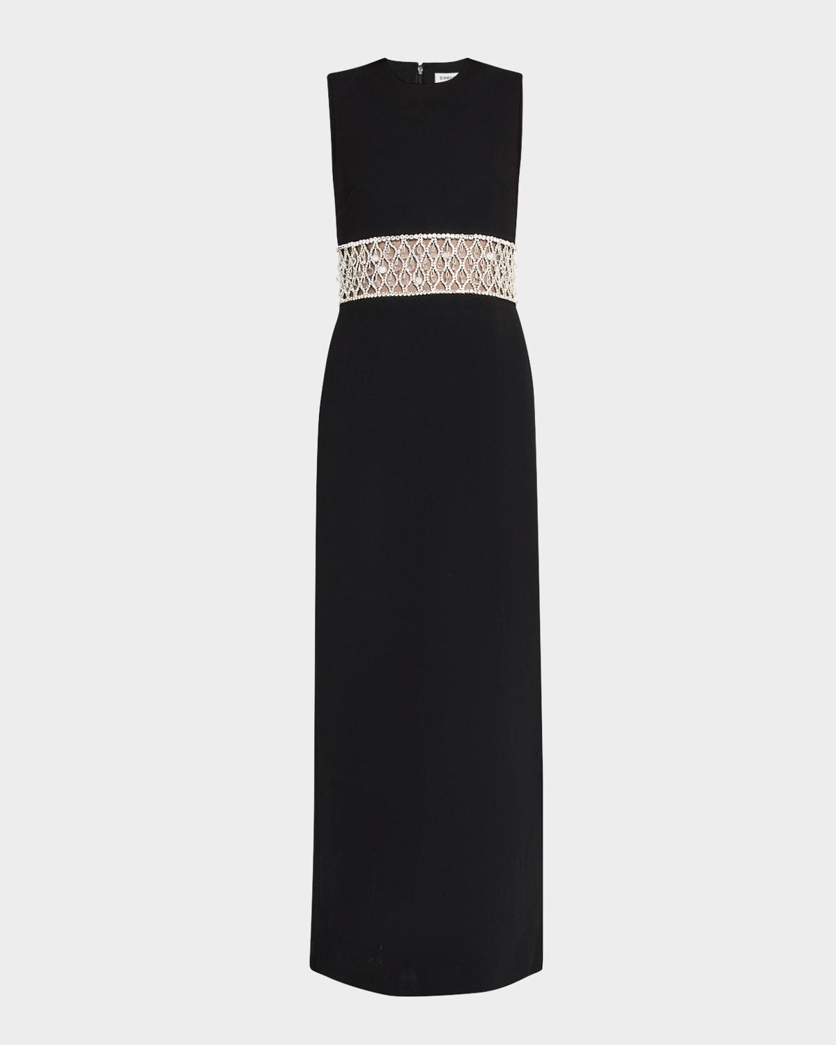 malda sleeveless crystal-embellished gown