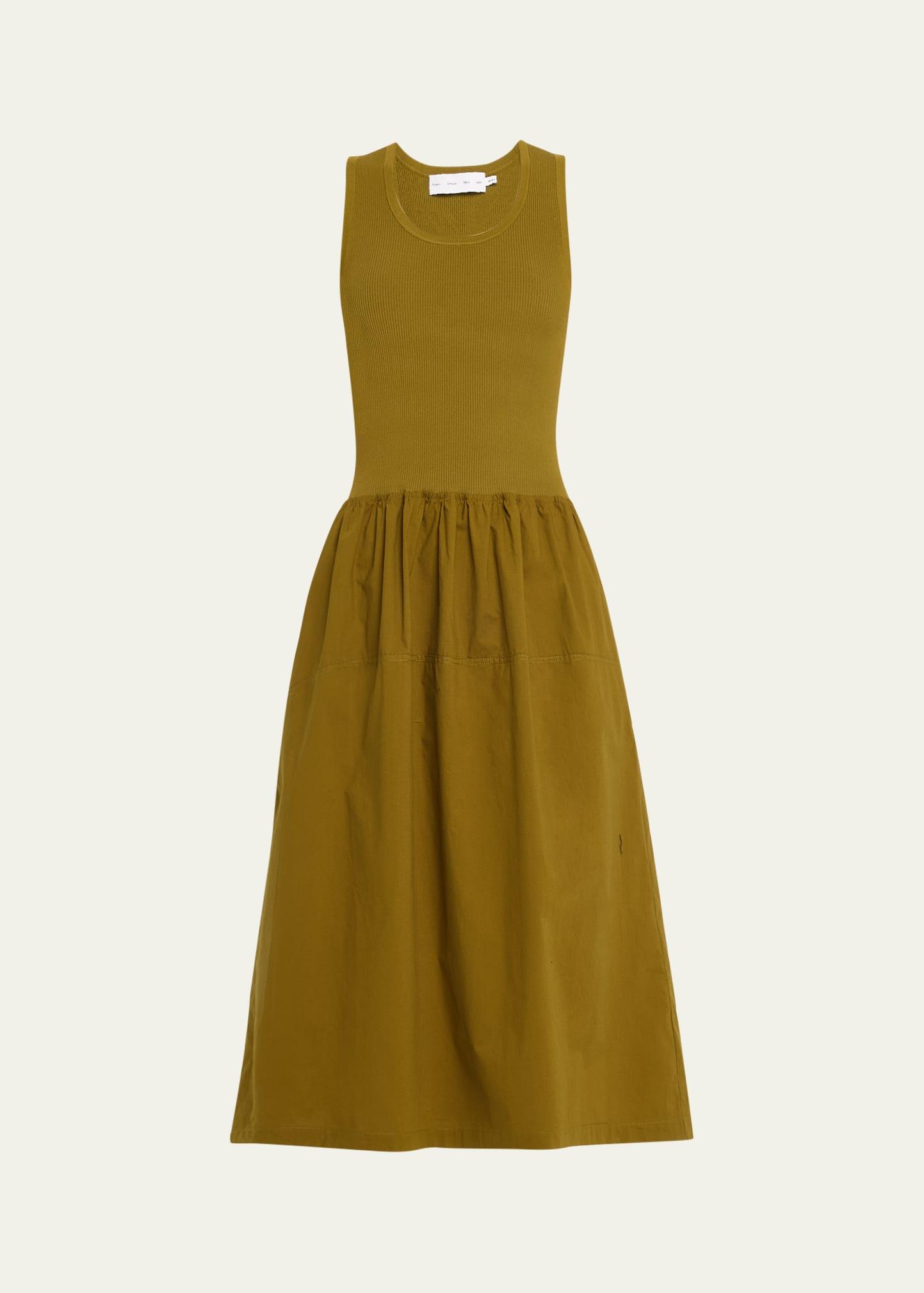 malia combo drop-waist maxi dress
