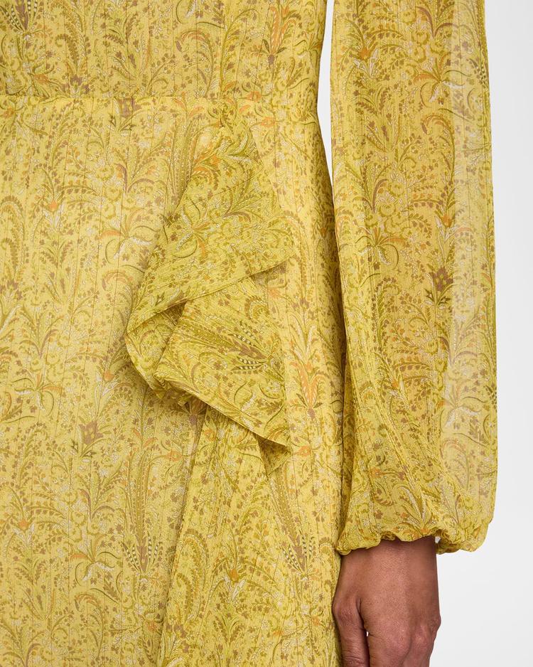 malia floral-print draped georgette mini dress
