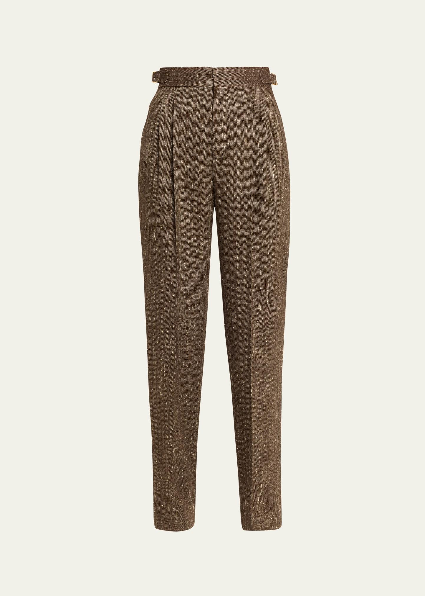 malik pleated straight-leg trousers