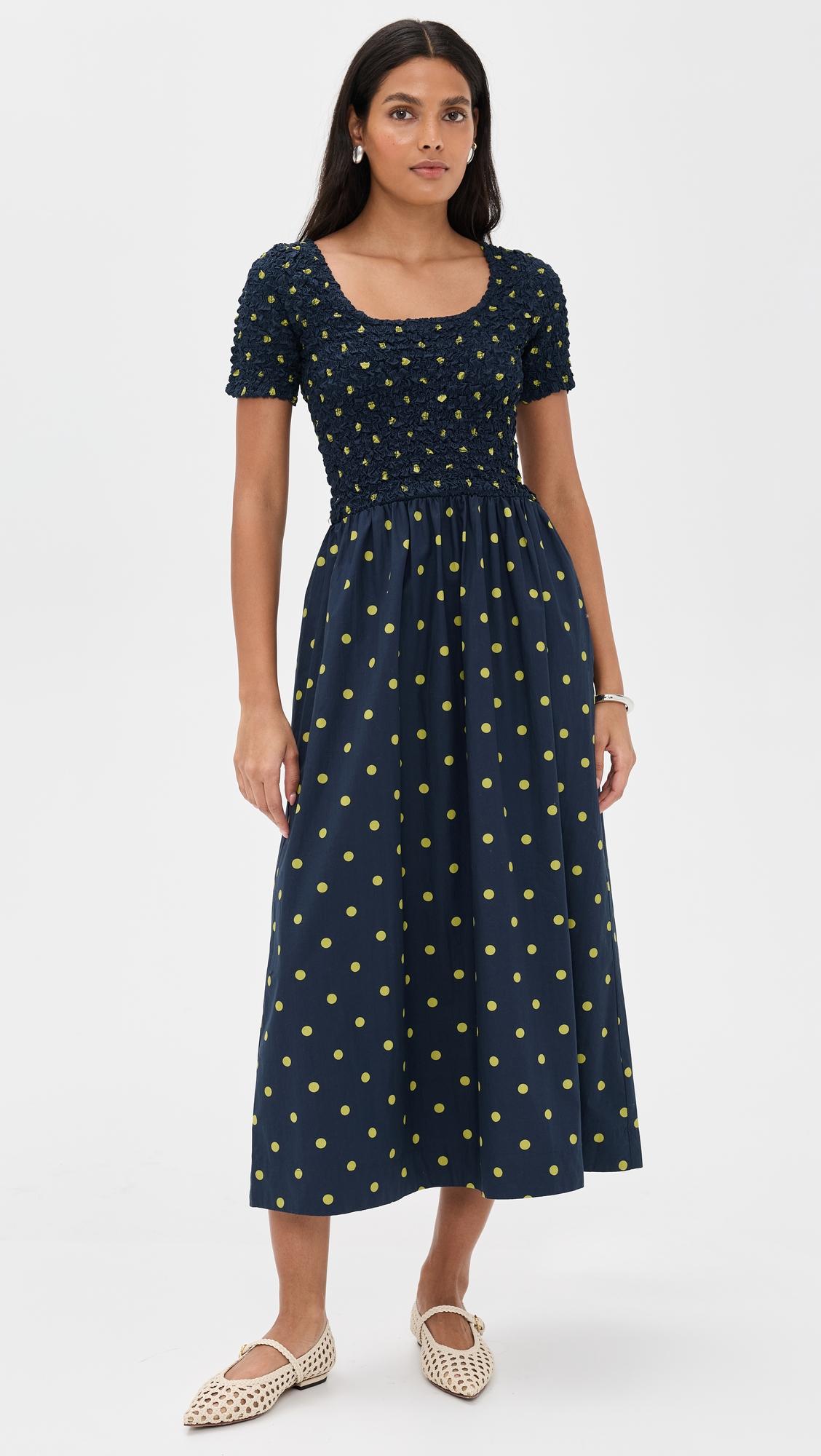 malinda super smocked midi dress