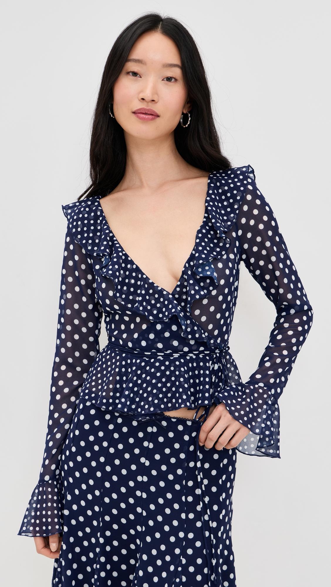 mallorca ruffle wrap top