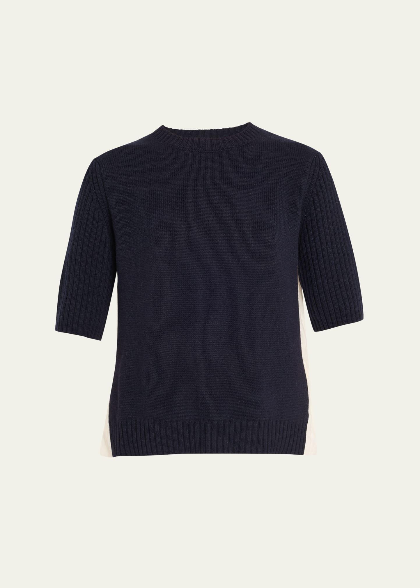 mallory short-sleeve combo sweater