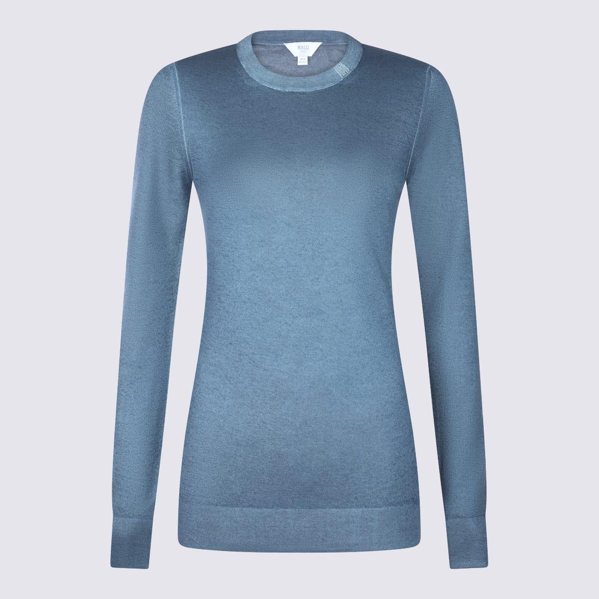 malo light blue cashmere sweater