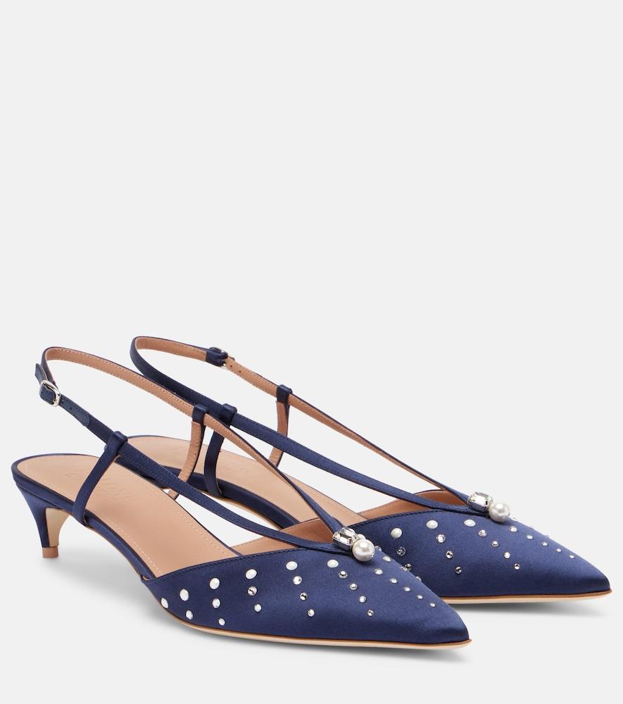 malone souliers moore 40 embellished satin slingback pumps