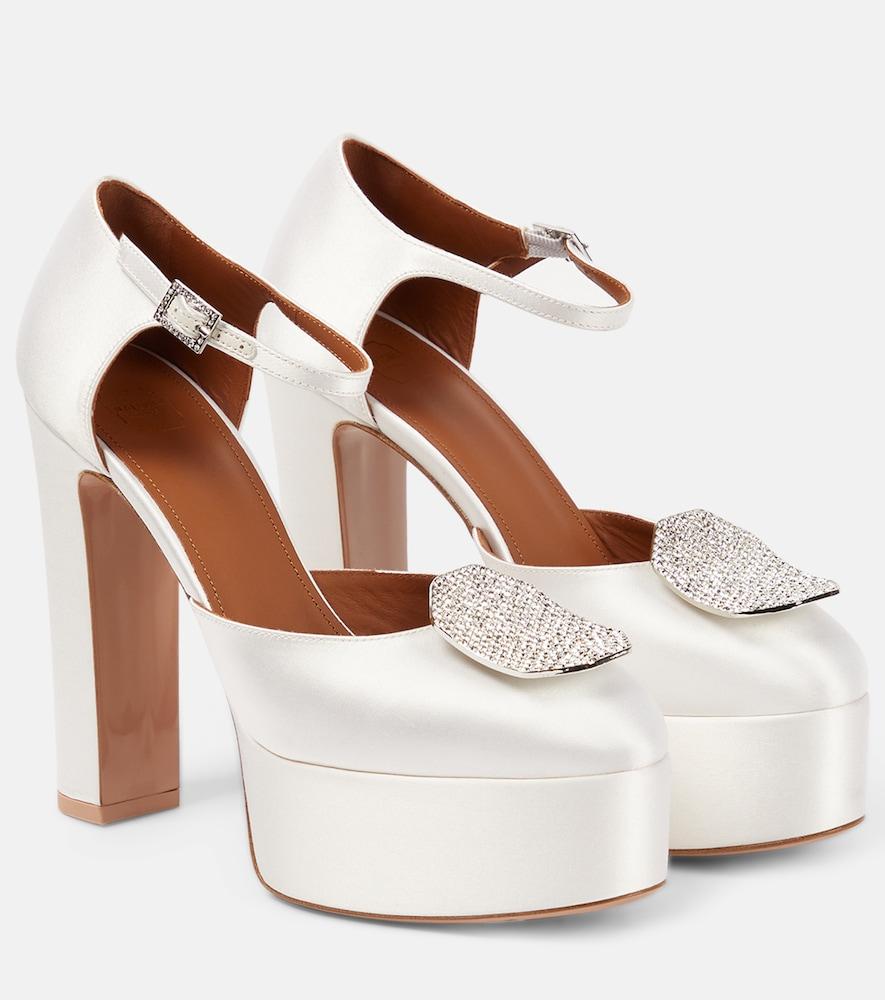 malone souliers terra embellished satin platform pumps