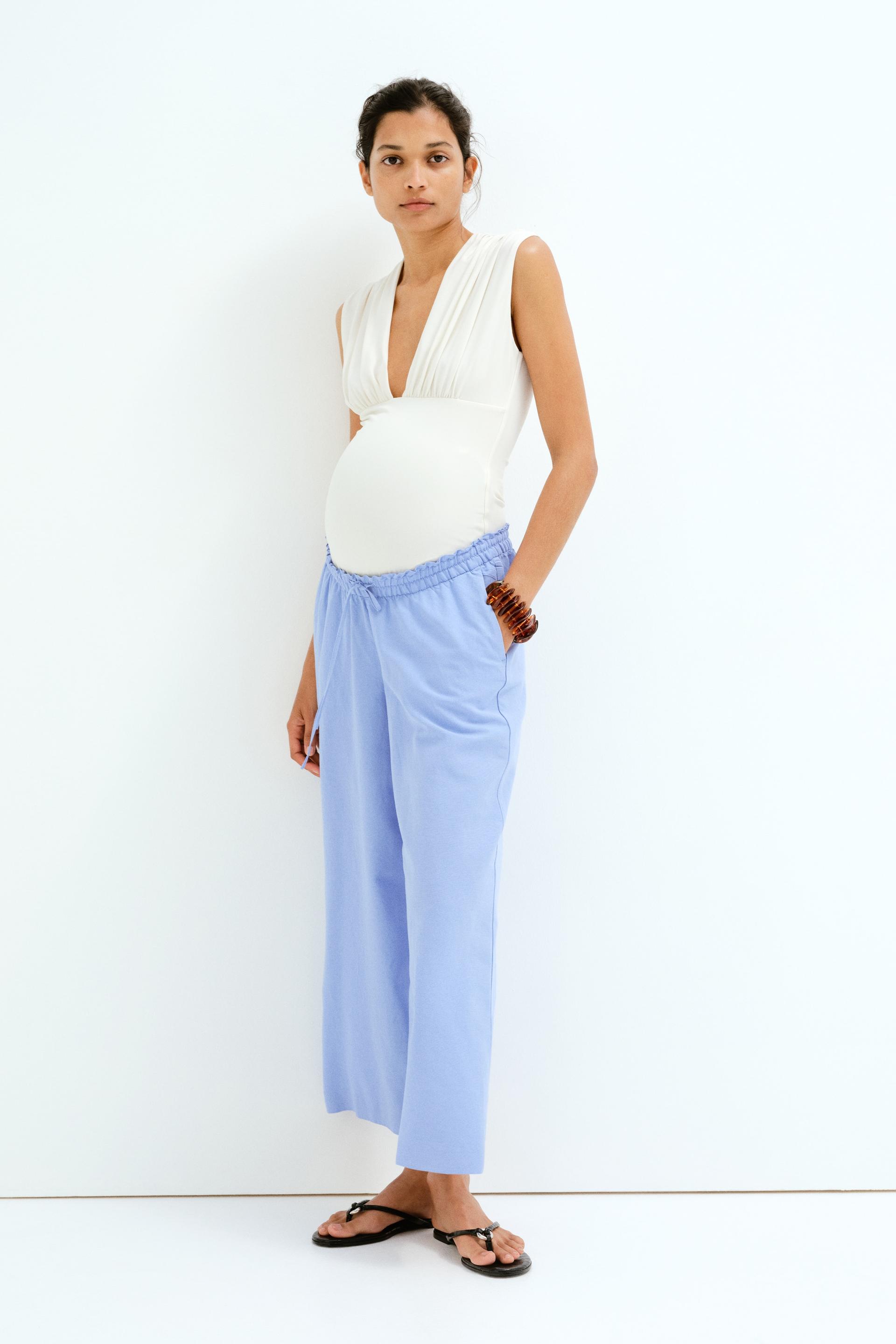 mama before & after linen-blend pants
