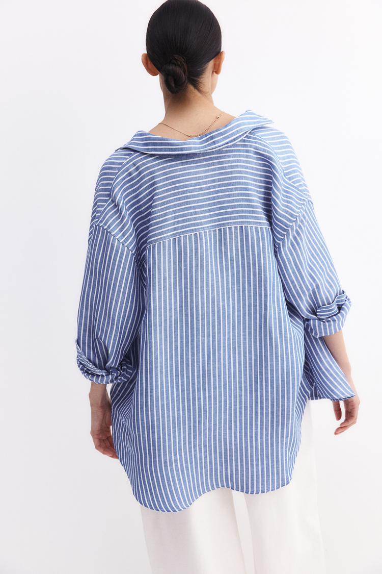 mama before & after linen-blend shirt