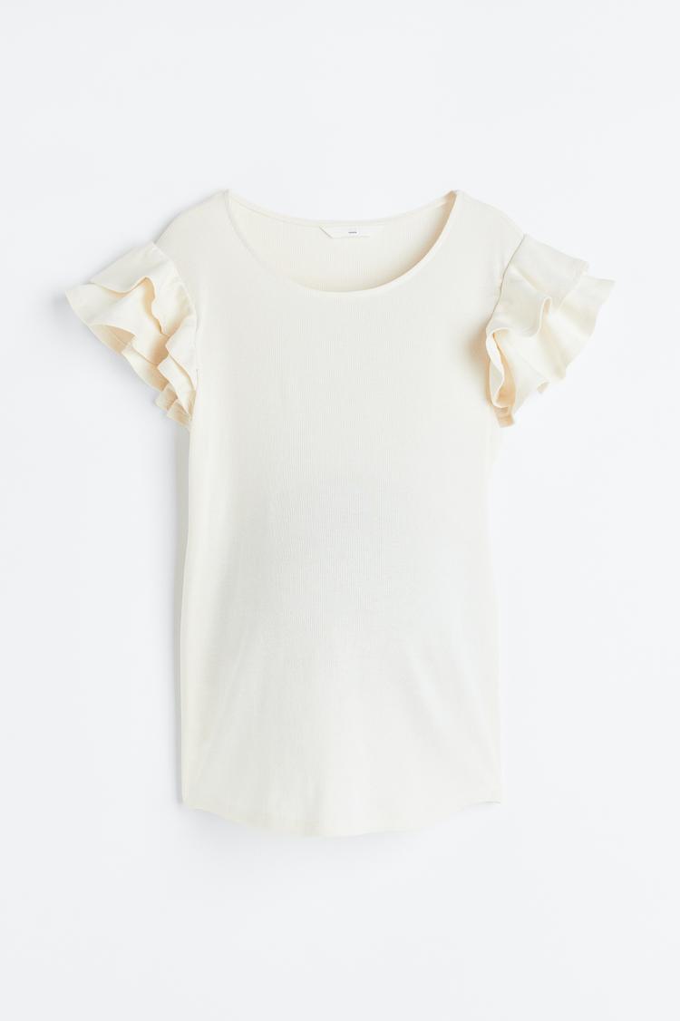 mama flutter-sleeved jersey top