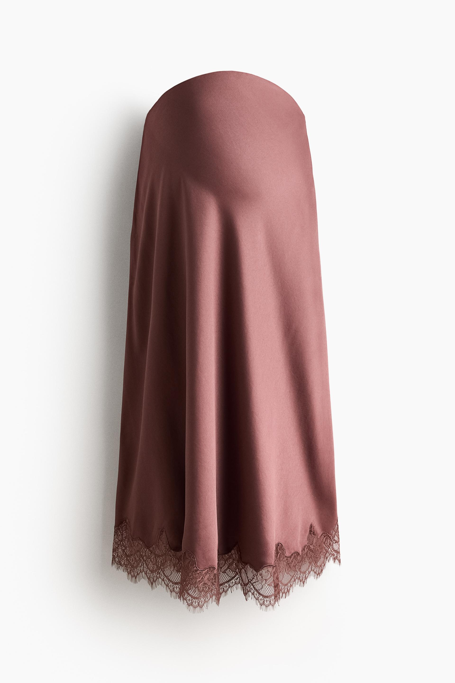 mama lace-trimmed slip skirt