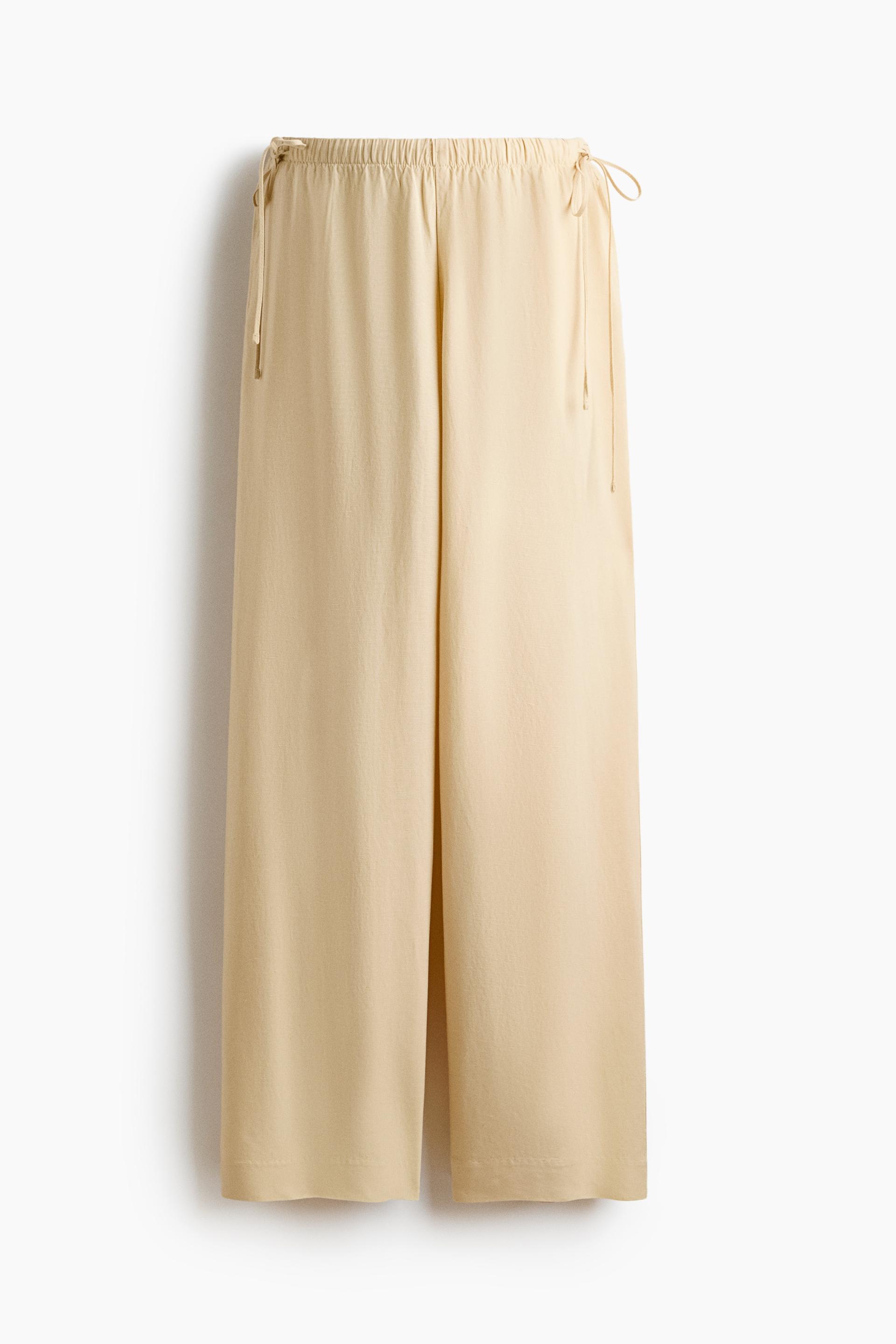 mama linen-blend drawstring pants