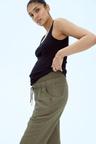 mama linen-blend pants