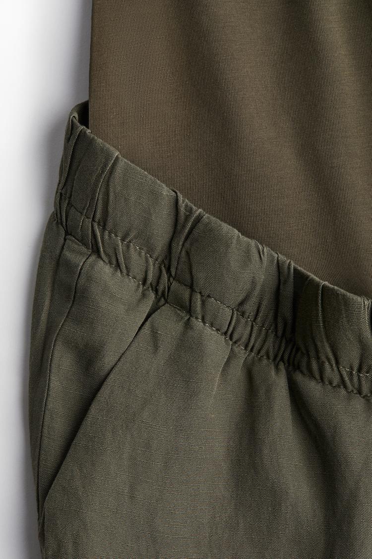 mama linen-blend pants