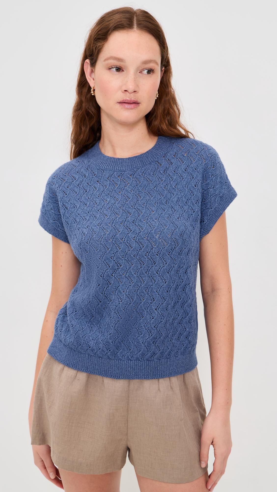 manae pointelle knit top