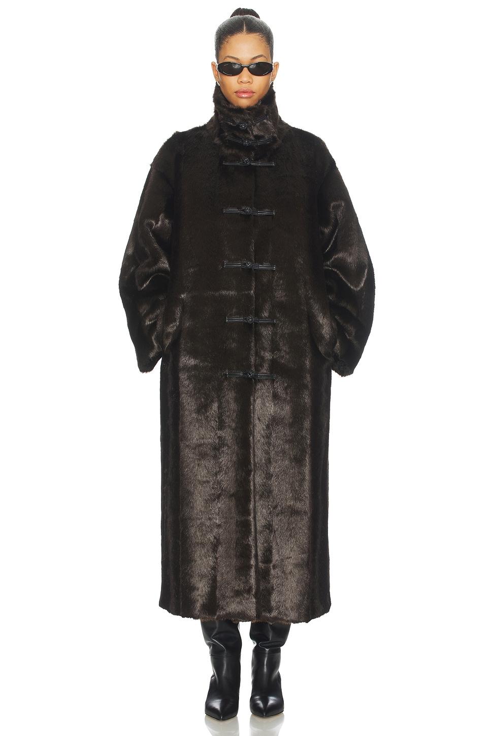 mandarin faux fur coat