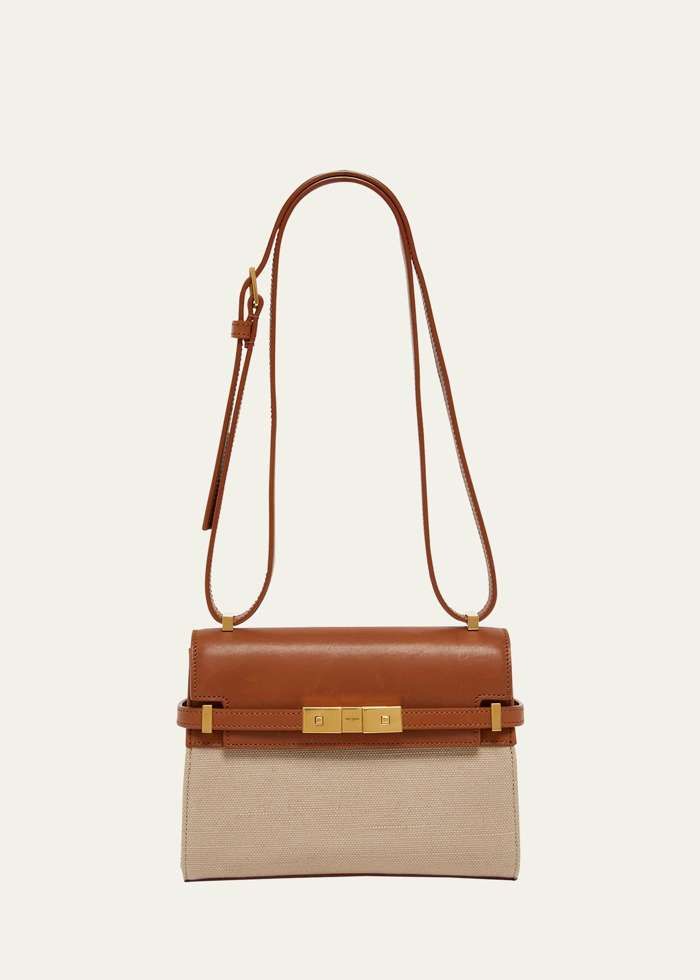 manhattan mini crossbody bag in canvas and leather