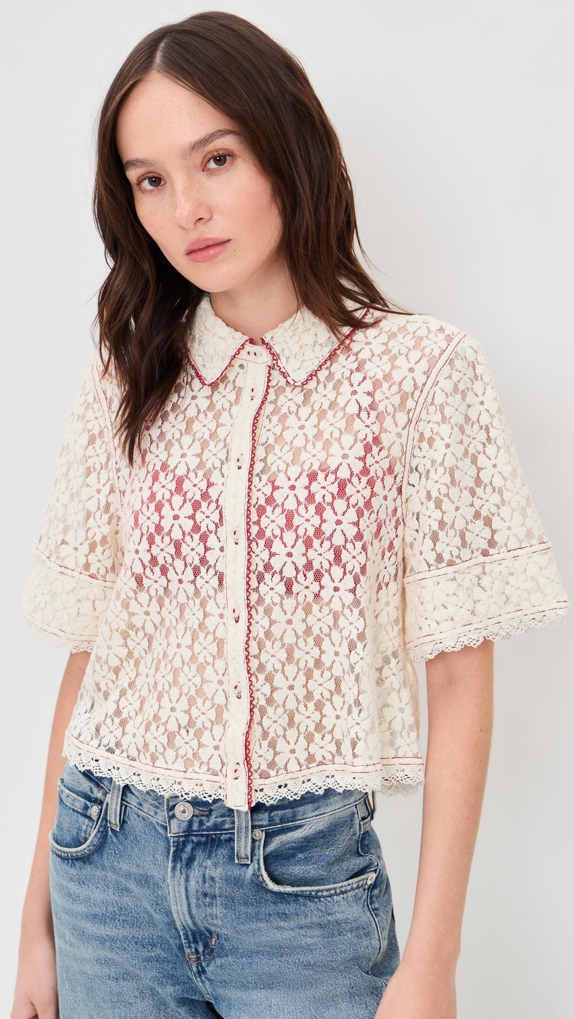 mannie lace button down