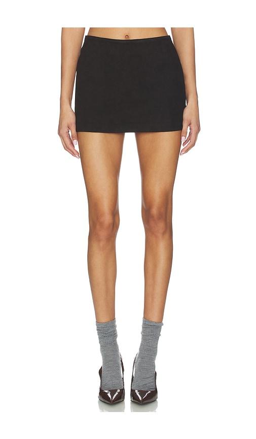 manokhi classic mini skirt in chocolate.