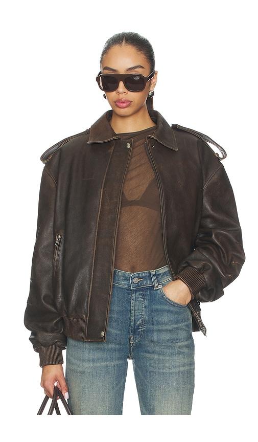 manokhi daya jacket in chocolate.