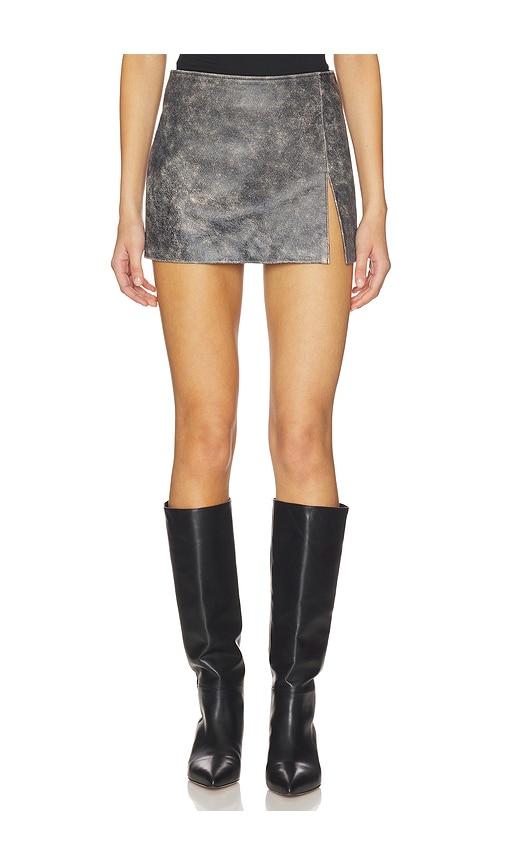 manokhi deline mini skirt in grey.