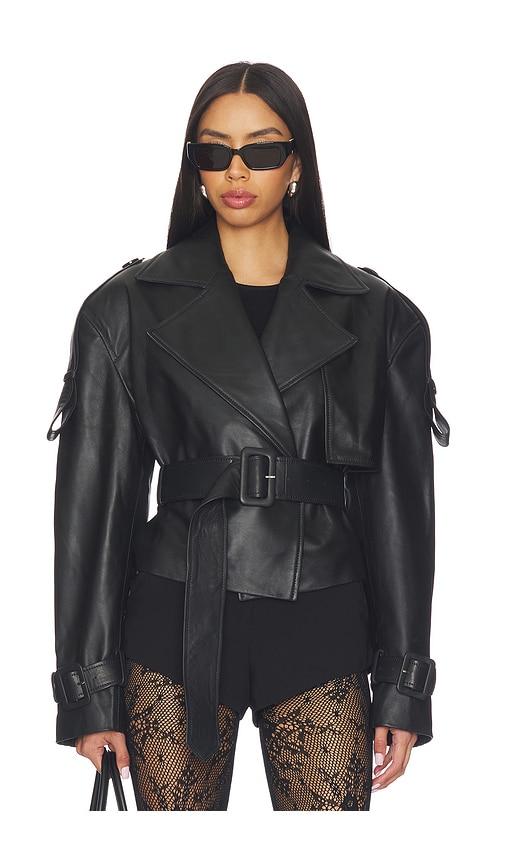 manokhi hana jacket in black.