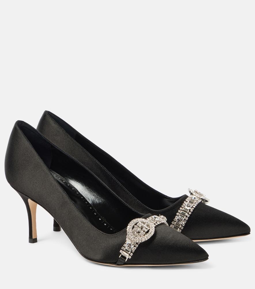 manolo blahnik asa 70 satin pumps