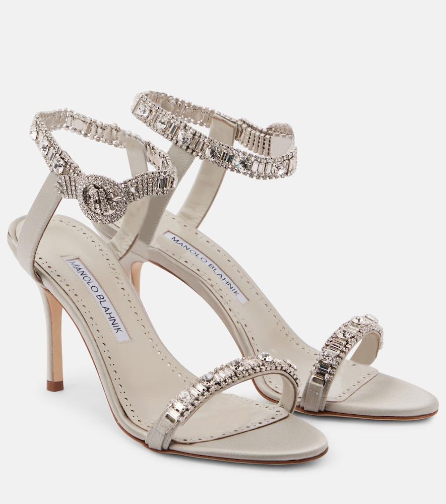 manolo blahnik asa 90 embellished satin sandals