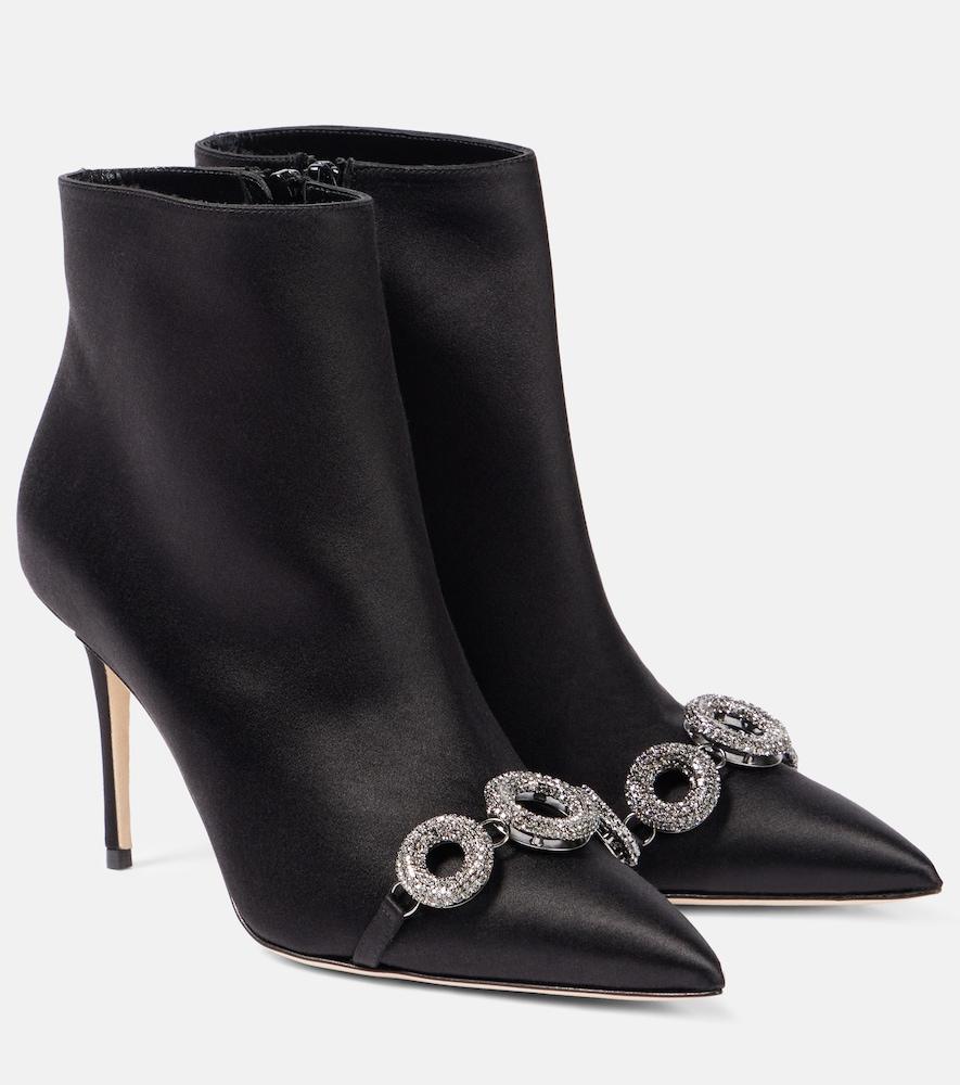 manolo blahnik balvisa embellished satin ankle boots