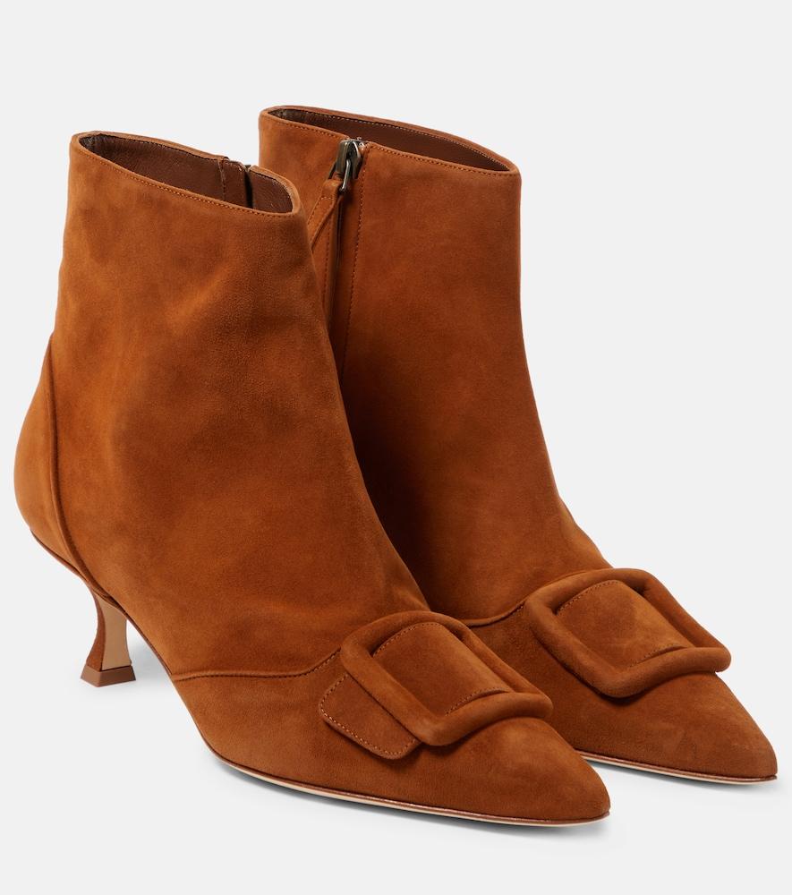 manolo blahnik baylow embellished suede ankle boots