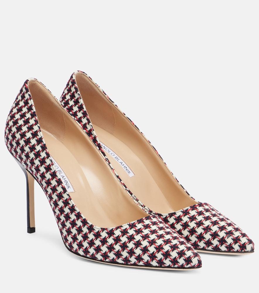 manolo blahnik bb 90 houndstooth pumps