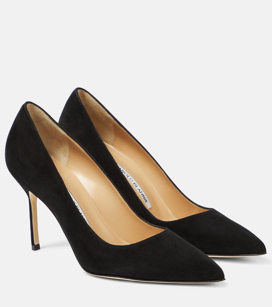 manolo blahnik bb 90 suede pumps