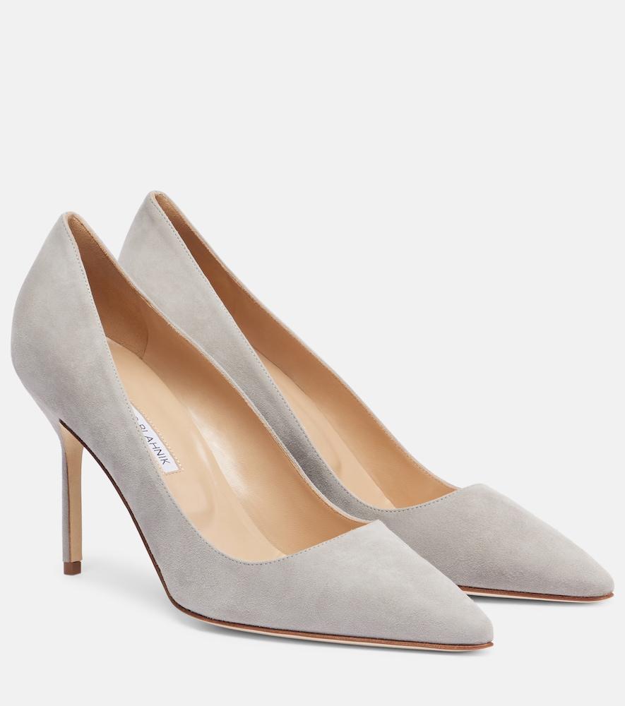 manolo blahnik bb 90 suede pumps