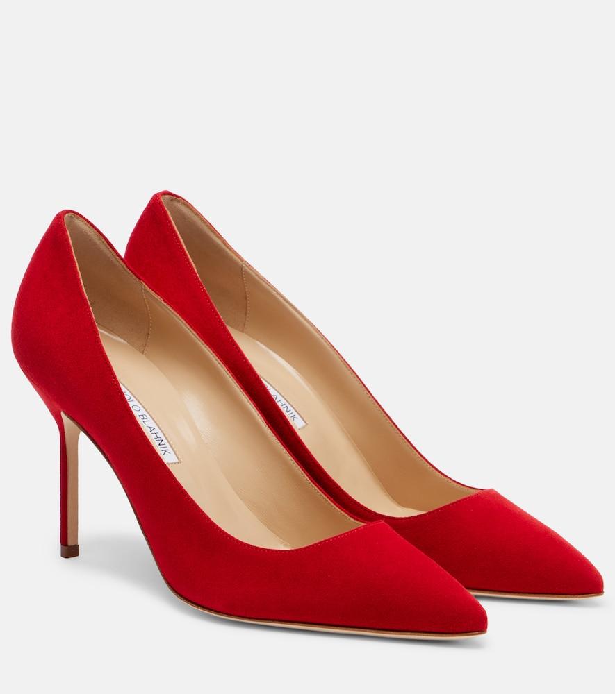 manolo blahnik bb 90 suede pumps