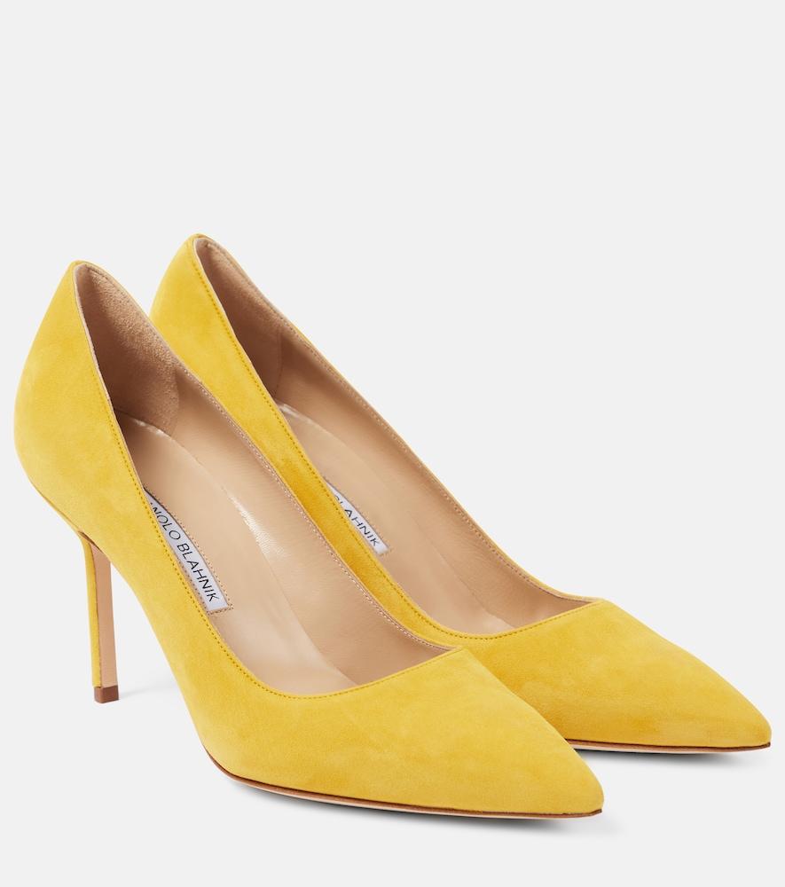 manolo blahnik bb 90 suede pumps