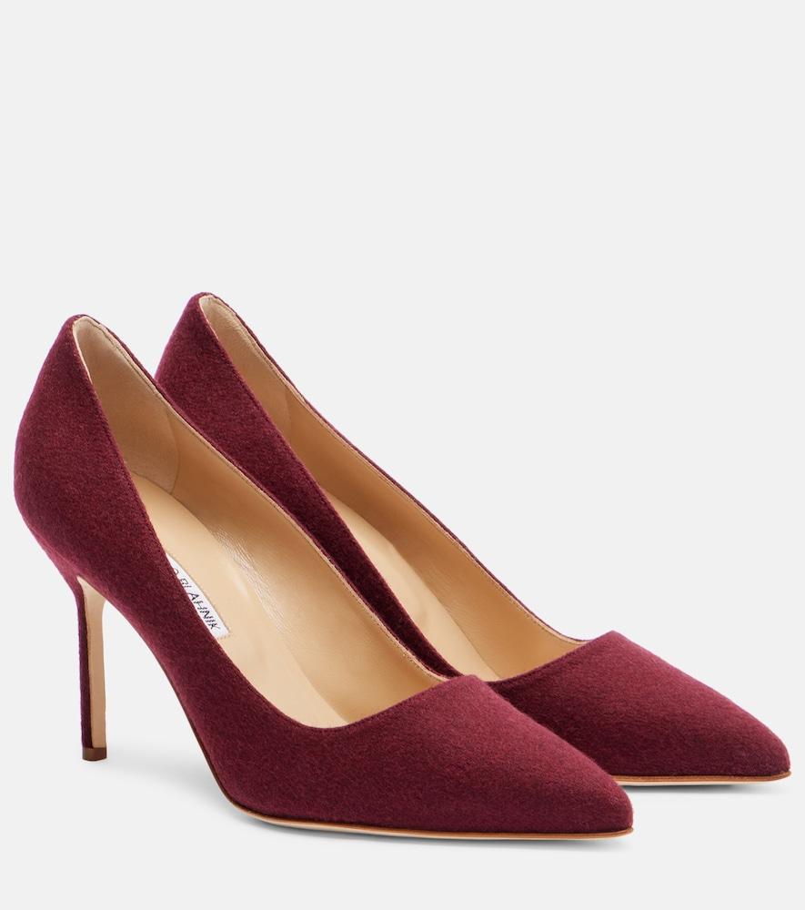 manolo blahnik bb 90 wool pumps