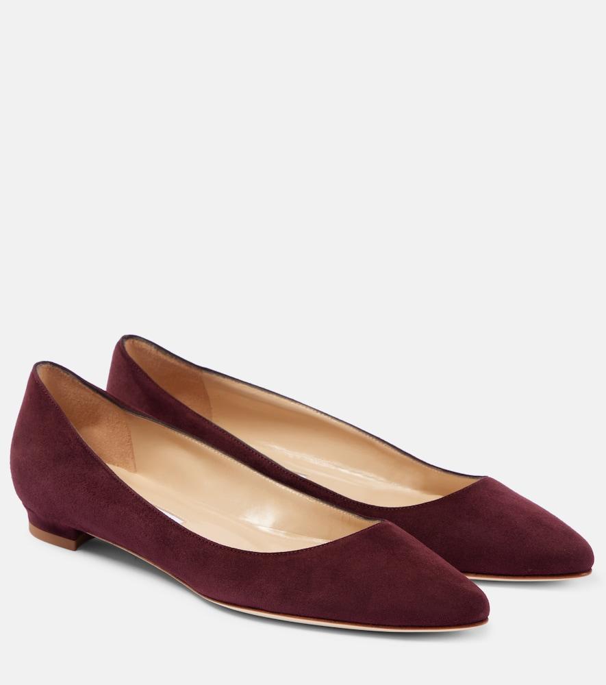 manolo blahnik bb suede ballet flats