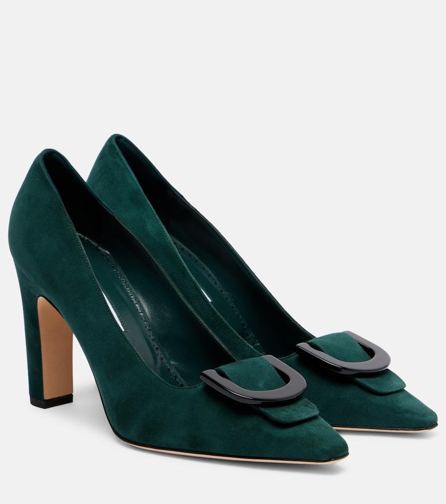 manolo blahnik beti 105 suede pumps