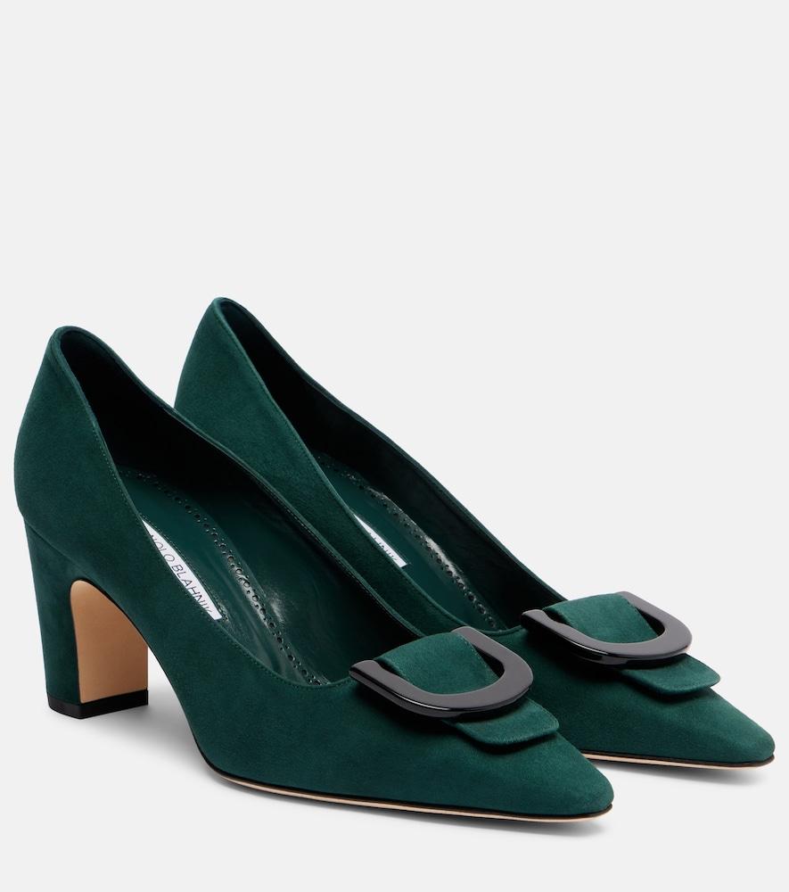 manolo blahnik beti 70 suede pumps