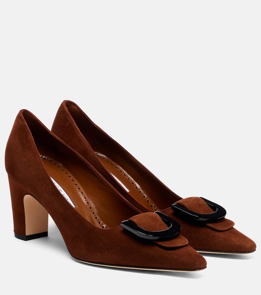 manolo blahnik beti 70 suede pumps