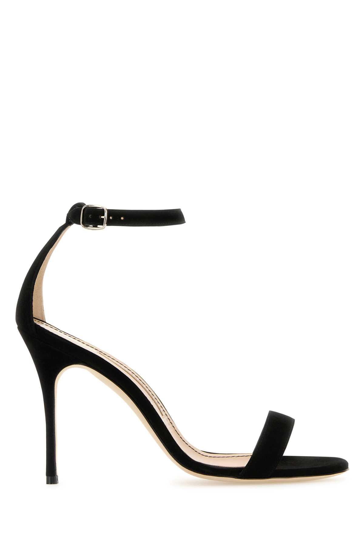 manolo blahnik black suede chaos sandals