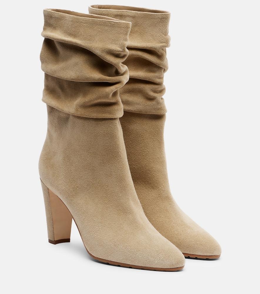 manolo blahnik calasso 90 draped suede ankle boots