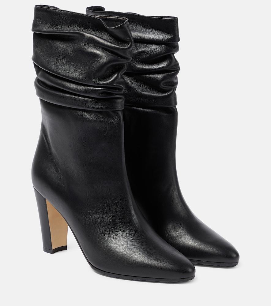 manolo blahnik calasso leather ankle boots
