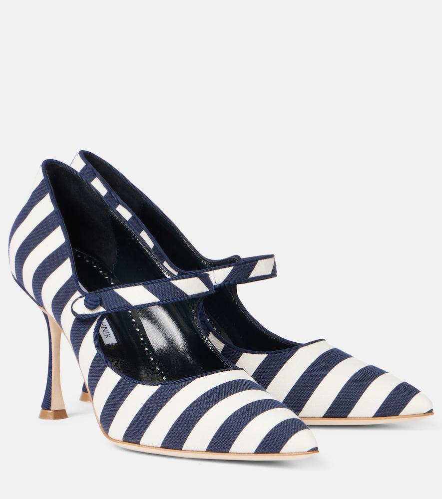manolo blahnik campari 90 striped mary jane pumps
