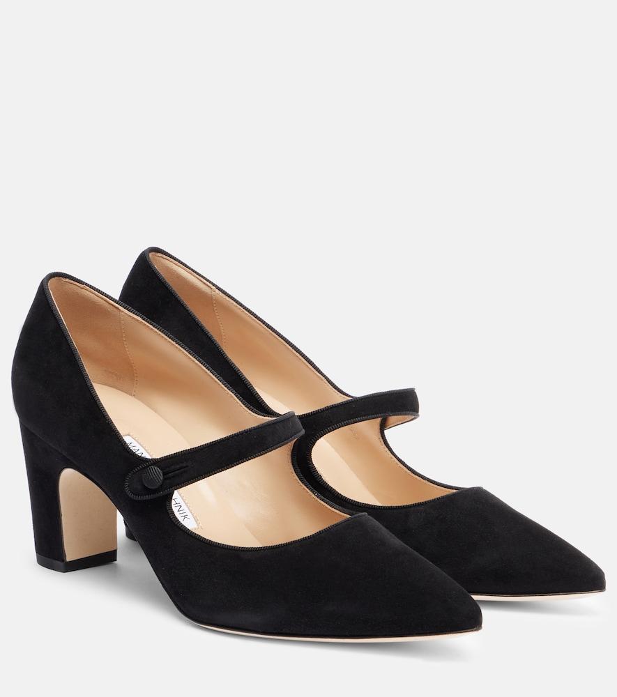 manolo blahnik campariba suede mary jane pumps