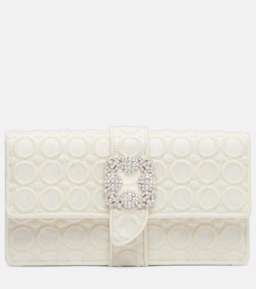 manolo blahnik capri embellished clutch