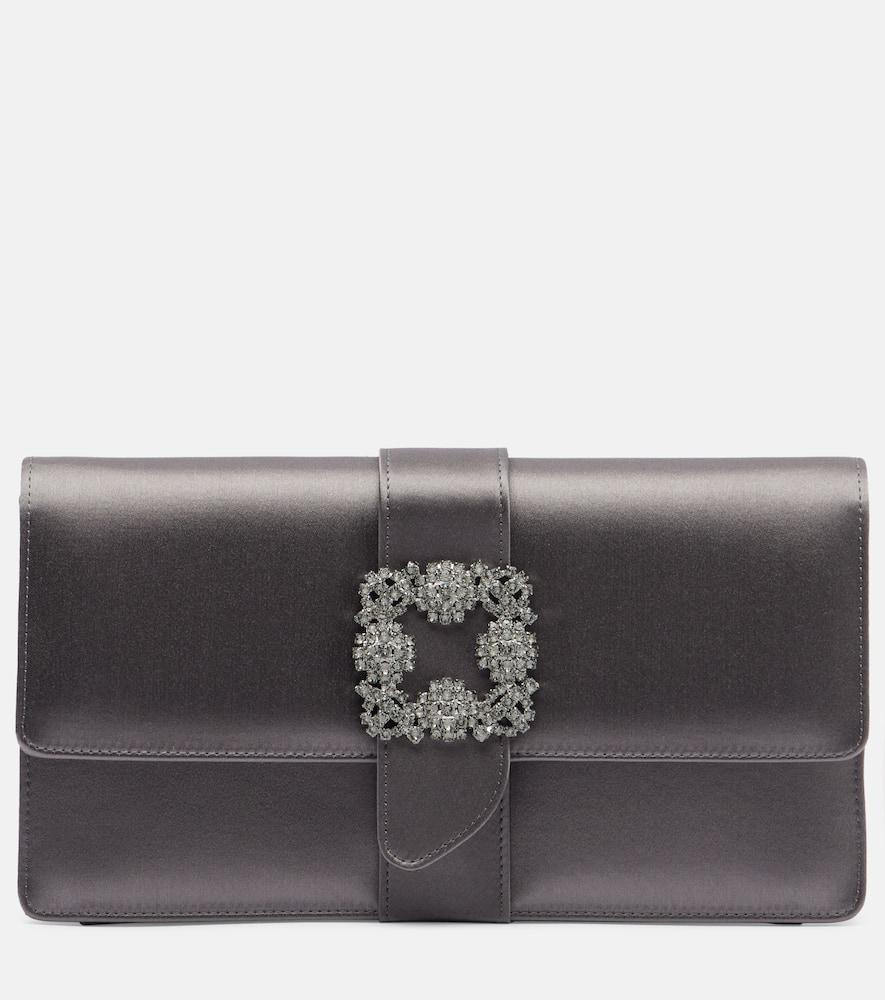 manolo blahnik capri embellished satin clutch
