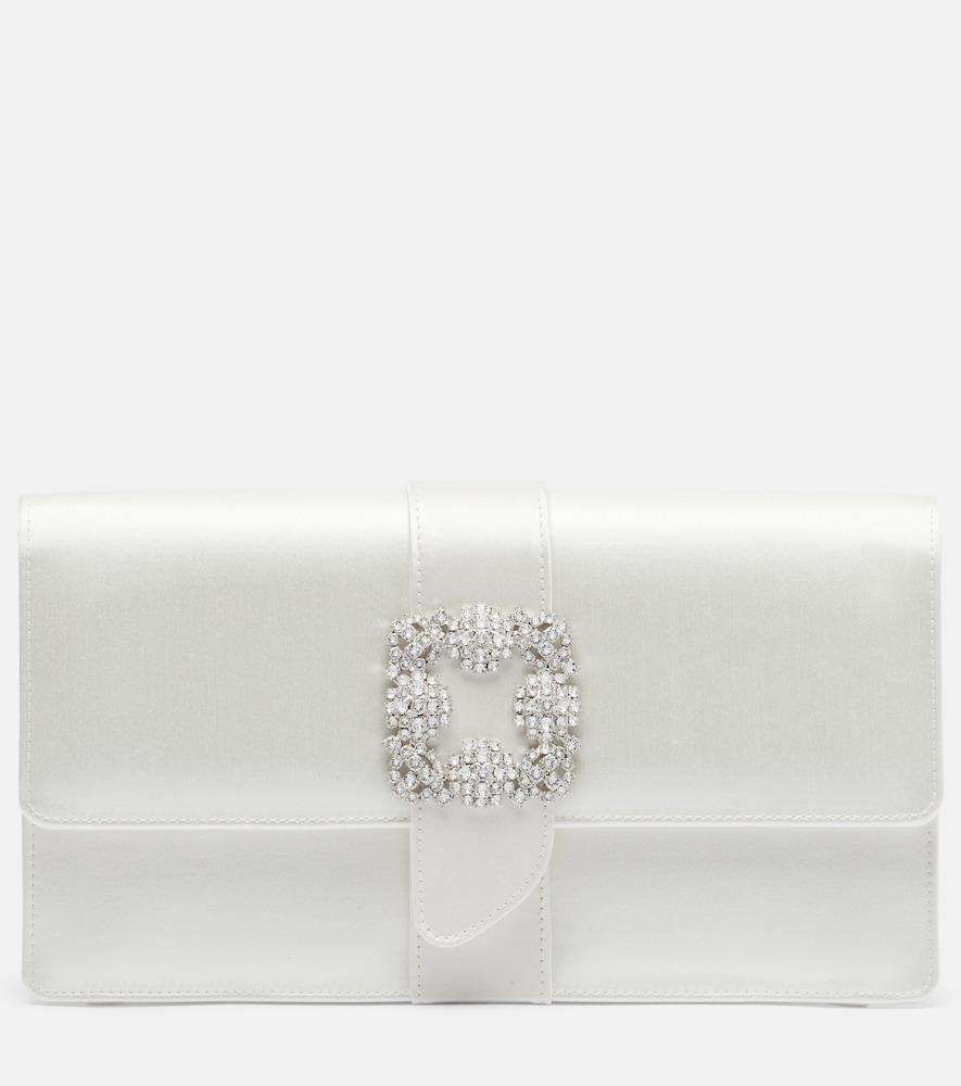 manolo blahnik capri embellished satin clutch
