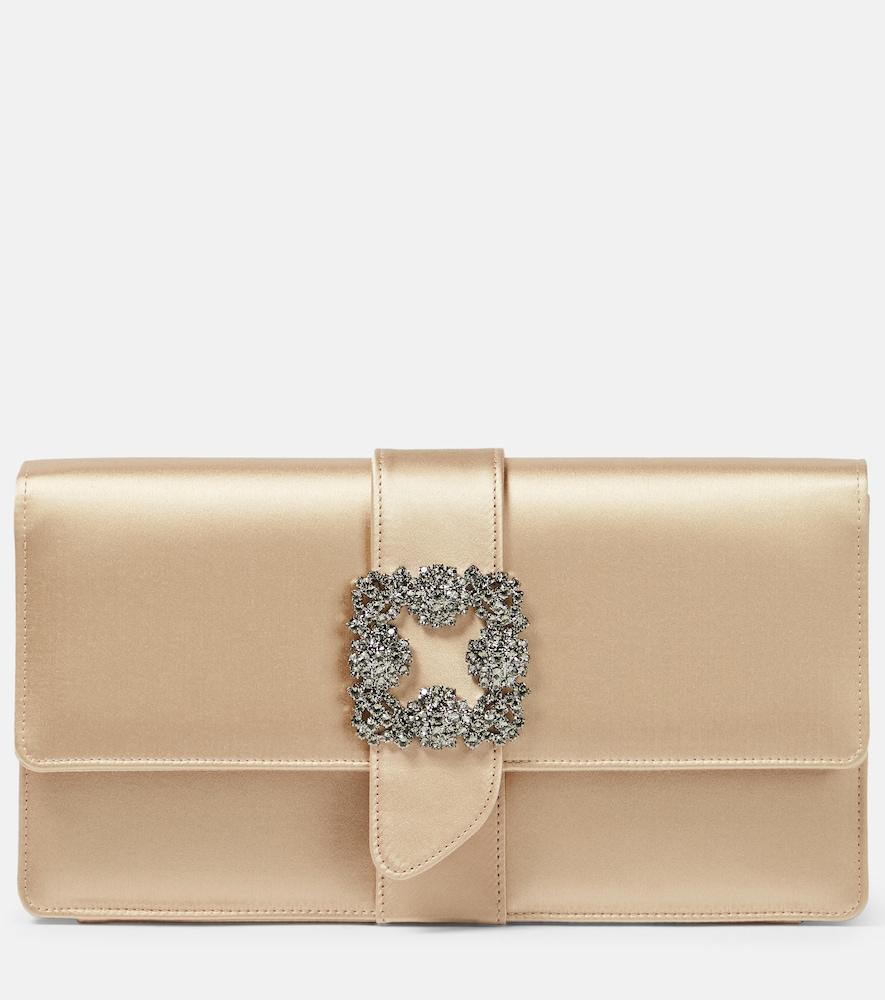manolo blahnik capri embellished satin clutch