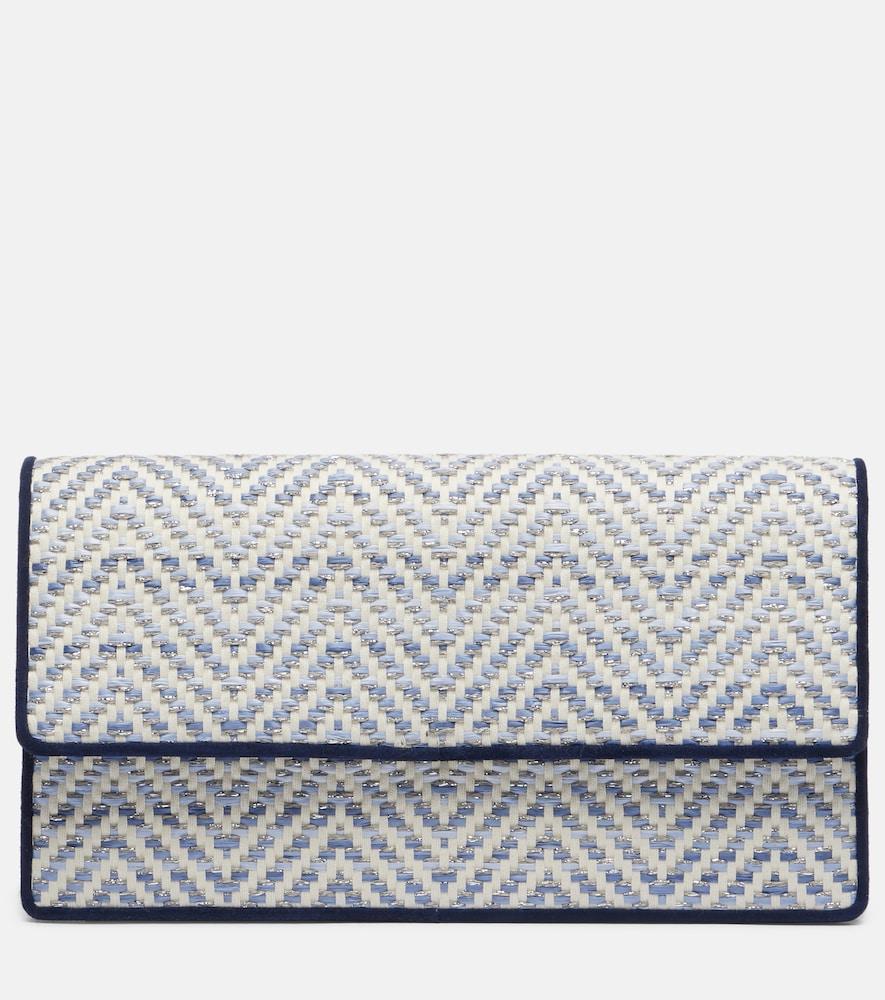 manolo blahnik capripla raffia clutch