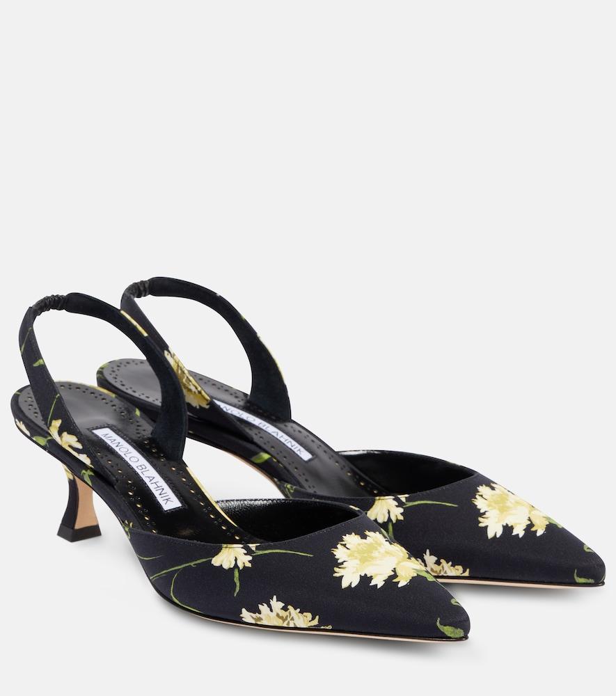 manolo blahnik carolyne 50 floral slingback pumps